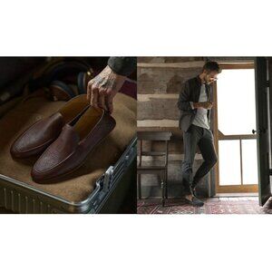 Magnanni Heston Leather Slippers Loafer Cognac Grained Slip On Shoes 11 Mens